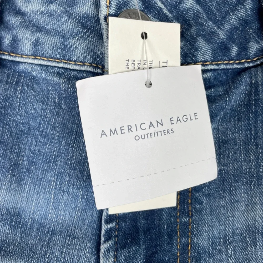 American Eagle Jeans Mens 34x34 Blue Athletic Fit Distressed Stretch Airflex NEW